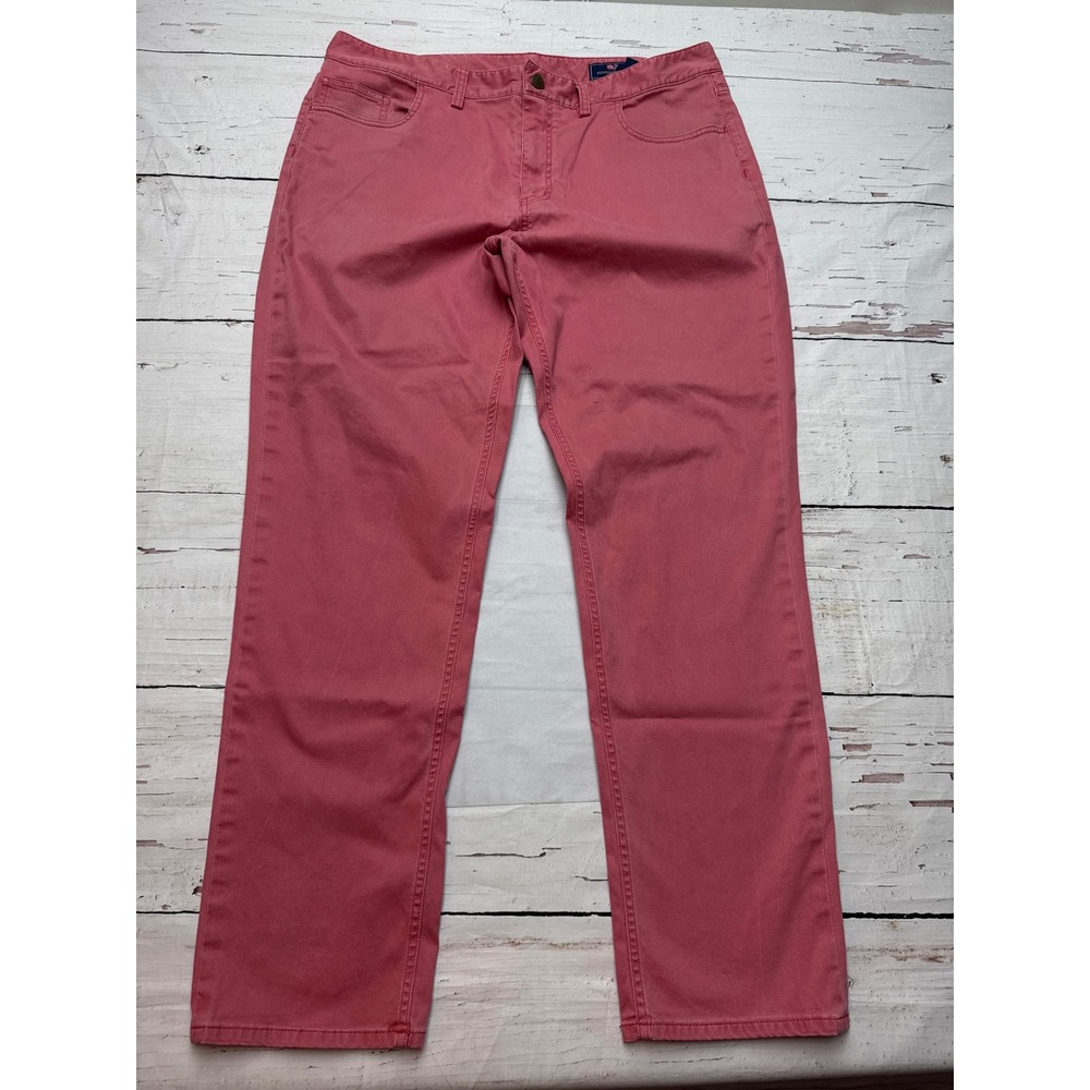Vineyard Vines Slim Fit Pants Mens 38x32 Coral Pink Chinos